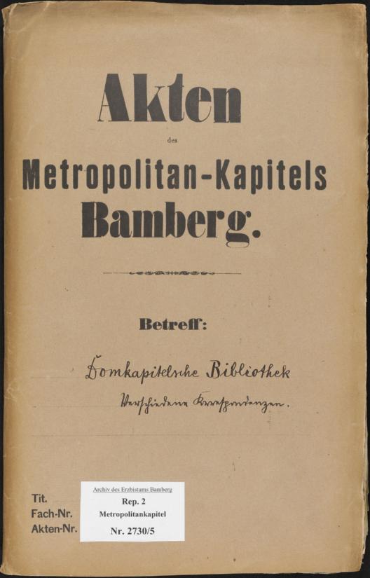 Aktenumschlag Metropolitankapitel